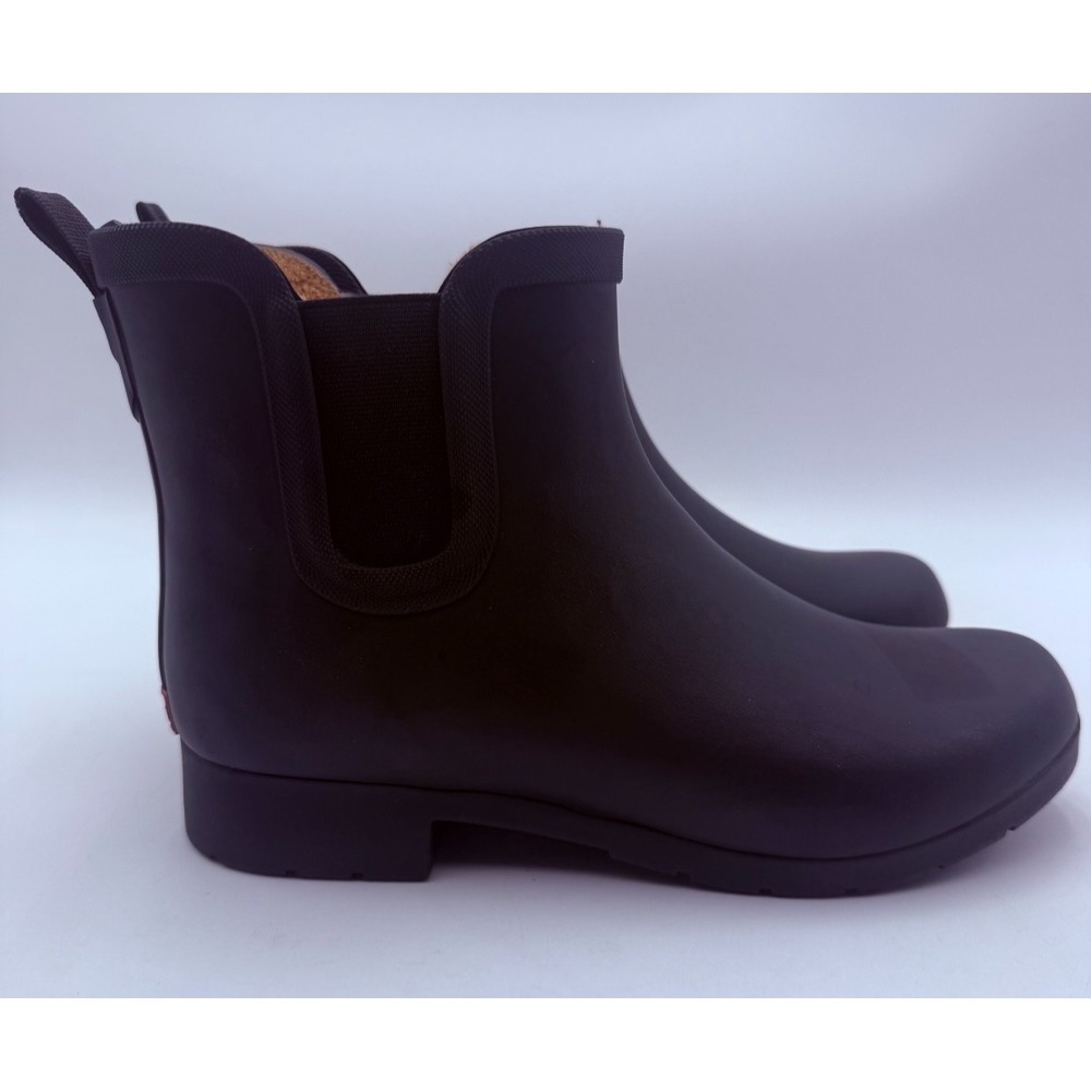 Chooka Women's Size 9 Black Chelsea Rain Boots Waterproof Rubber Ankle Booties